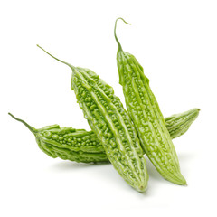bitter gourd on the white background