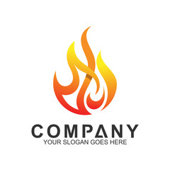 fire logo design template, abstract fire vector