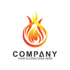 fire logo design template, abstract fire vector