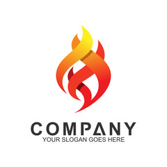 fire logo design template, abstract fire vector