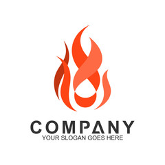 fire logo design template, abstract fire vector