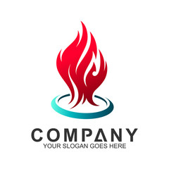 fire logo design template, abstract fire vector