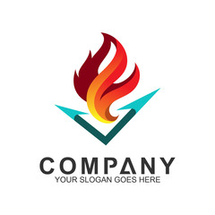 fire logo design template, abstract fire vector