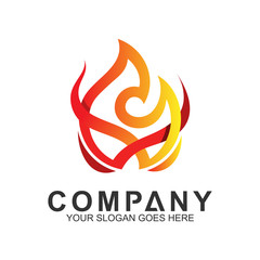 fire logo design template, abstract fire vector