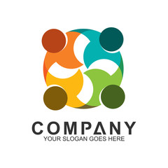 people connect,vector logo social,people care logo,human in circle