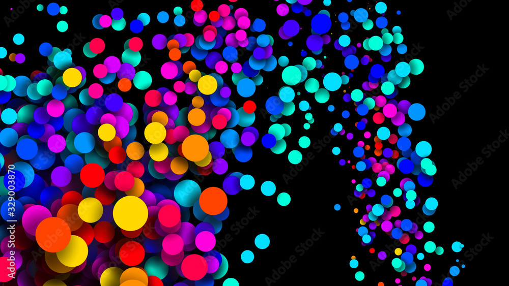 Poster abstract simple background with beautiful multi-colored circles or balls in flat style like paint bu