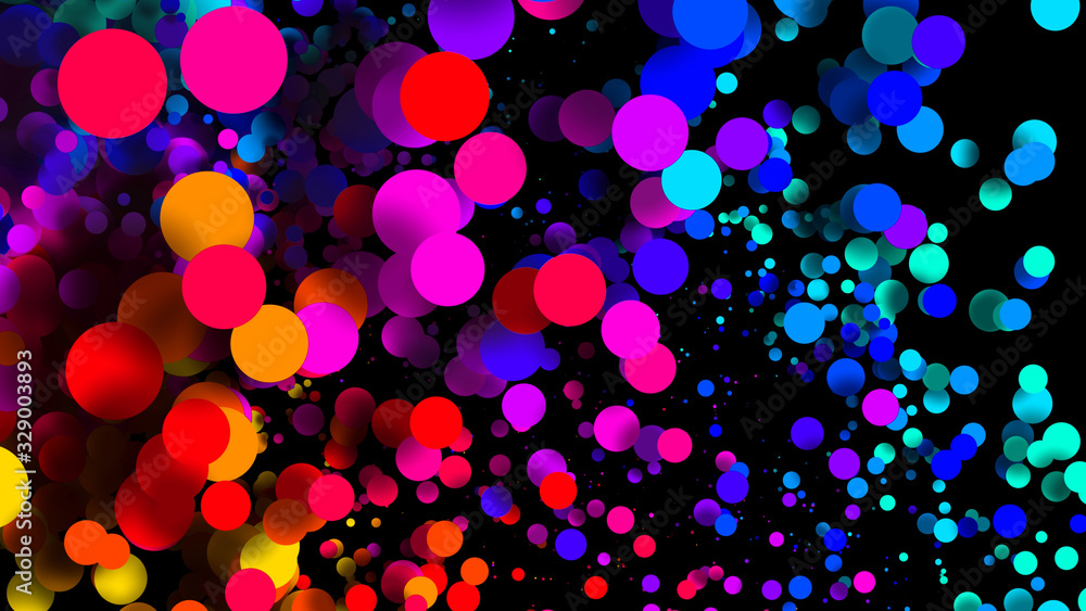 Poster abstract simple background with beautiful multi-colored circles or balls in flat style like paint bu