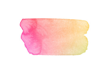 Colorful watercolor isolated brush for painting on white