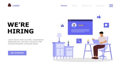 Hiring and Recruitment Vector Illustration Concept, Suitable for web landing page, ui,  mobile app, editorial design, flyer, banner, and other related occasion