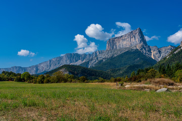 Fototapeta premium Mont Aiguille in the French Vercors mountains in France