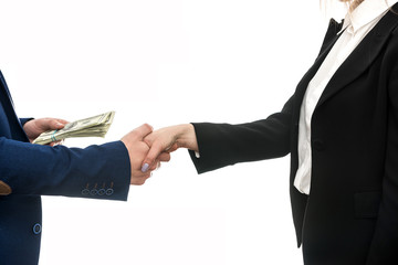 Business agreement between partners. The dollar deal.