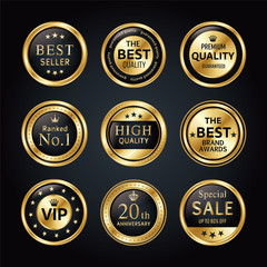 円形のビジネス金色ラベルセット
