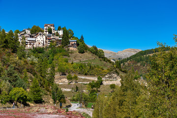 Panoramic view of Touron in the Mercantour National Park, French Alps, France