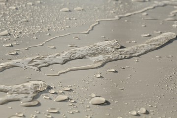 water drops on sand