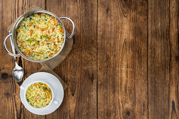 Fresh made Alphabet Soup (selective focus)