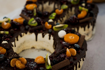 Candy bar. Table with sweets, candies, dessert