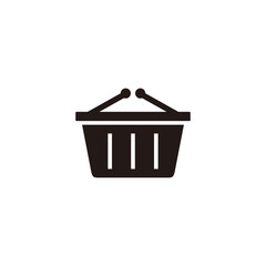 Simple shopping basket flat icon design vector