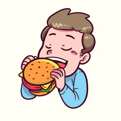 people eat burger