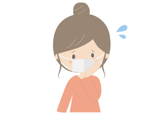 Worried woman wearing mask