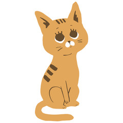 Fototapeta premium 見上げている茶色の猫