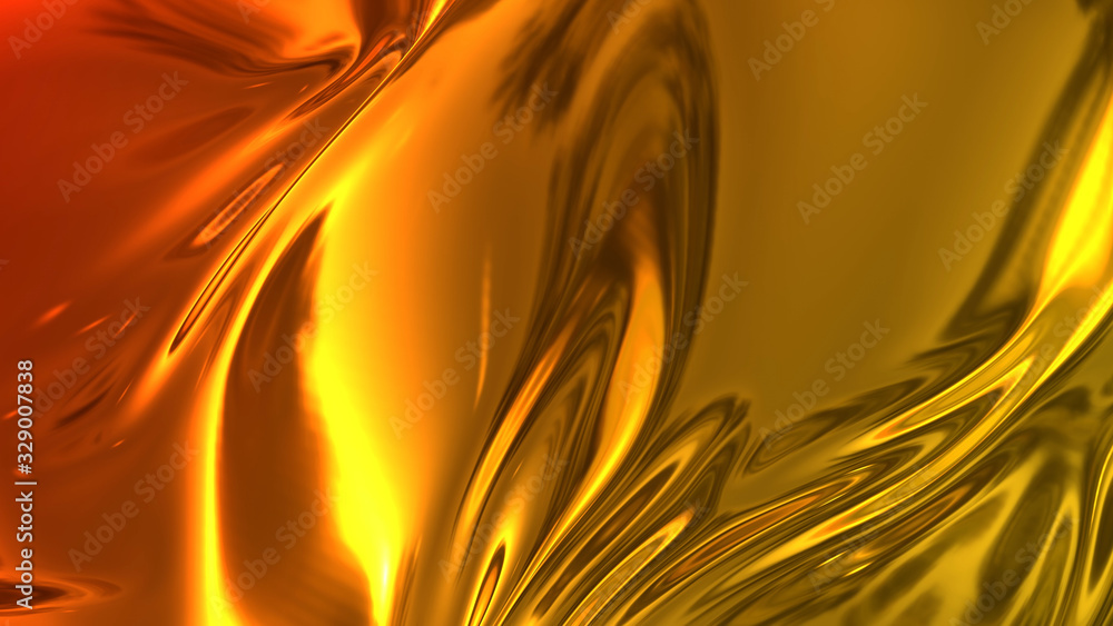 Poster 3d render beautiful folds of light shiny silk, like foil or metallic surface in full screen. beautif