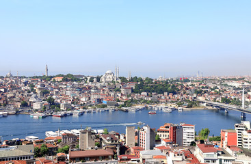 Fototapeta na wymiar Aerial view on Istanbul and Bosphorus, Turkey