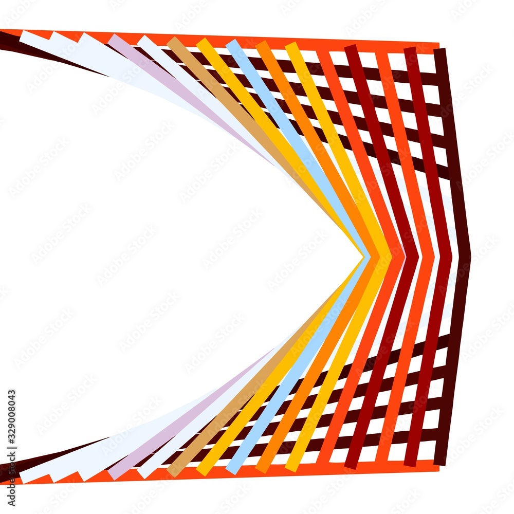 Poster abstract logo design object with a mesh texture of colored lines