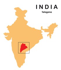 Telangana in India map