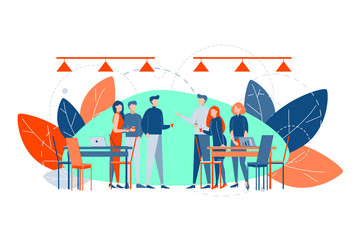 Business meeting, break, corporate party, teamwork concept