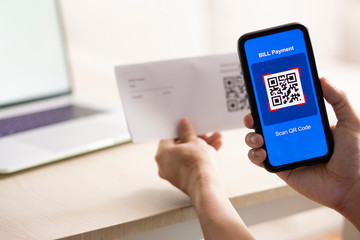 Using Smartphone Scanning QR Code for bill payment option
