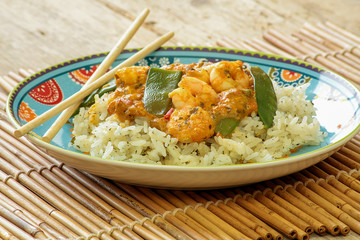 rougail de crevettes et riz 