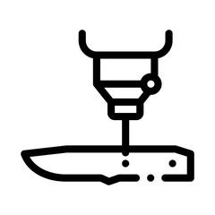 Knife Production Icon Vector. Outline Knife Production Sign. Isolated Contour Symbol Illustration
