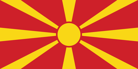 North Macedonia national flag graphics design. Perfect for backgrounds, backdrop, banner, stickers, posters, labels, sign, symbol, icon and wallpapers. - Powered by Adobe