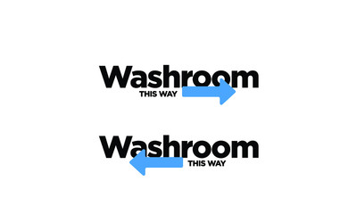 Washroom Toilet Direction Sign Board 