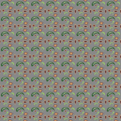 seamless pattern with flowers and leaves paisley style