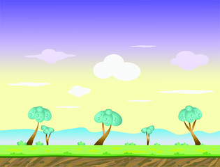 Seamless natural background for games. Vector illustration.
