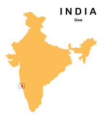 Goa in India map. Goa map vector illustration - obrazy, fototapety, plakaty
