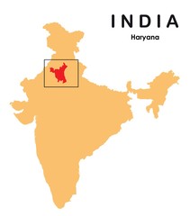 Haryana in India map