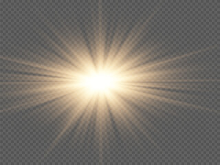 Glow isolated white transparent light effect set, lens flare, explosion, glitter, line, sun flash, spark and stars.