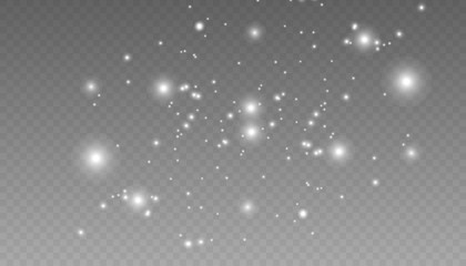 Yellow sparks glitter special light effect. Vector sparkles on transparent background. Christmas abstract pattern. Sparkling magic dust particles - 