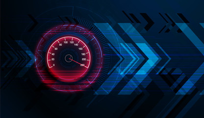 Speed motion background with speedometer car