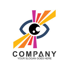 Colorful eye logo. Vision icon. Eye care vector logo.