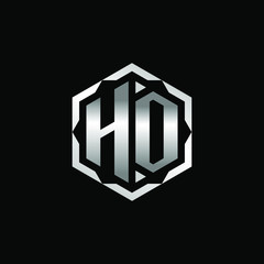 Initial Letters HO Hexagon Logo Design