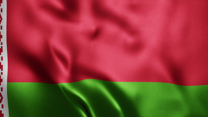 3d Rendered Realistic fabric Shiny Silky waving flag of Belarus 8K Illustration Flag Background Belarus National Flag