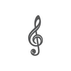 Music key icon on white background