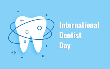 Vector illustration banner International Dentist Day 6 march