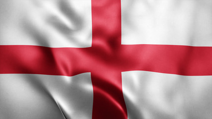  3d Rendered Realistic fabric Shiny Silky waving flag of England 8K Illustration Flag Background England National Flag