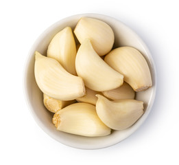 Fresh garlic on white background