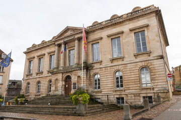 City Hall, place Guillaume-le-Conquérant (Square William the Conqueror), Falaise, Calvados, Normandy, France. Located on the main square of the historic french medieval town.