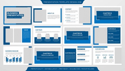 set of minimalist business presentation template with modern layout and simple style use for business profile and business annual report